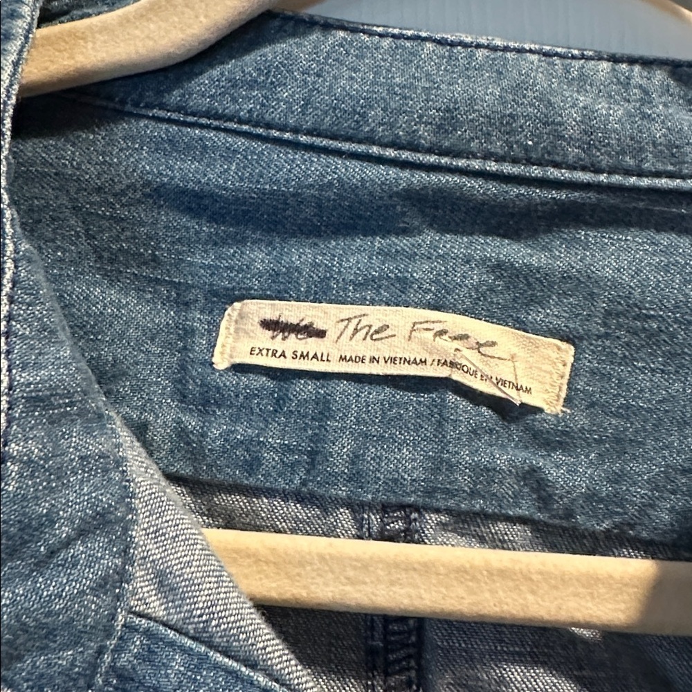 NEW! Free People We The Free Moto Denim Patchwork Colorblock Shirt XS Shacket - Picture 3 of 11